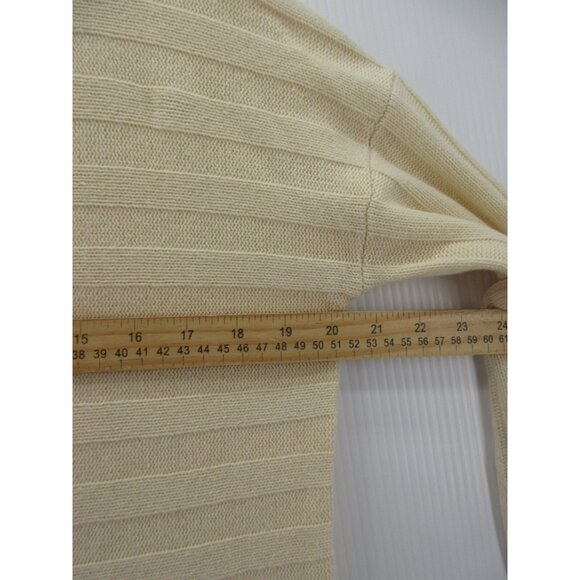 Theory Sweater Medium Cashmere Pullover Ribbed Striped Preppy * - Picture 5 of 11